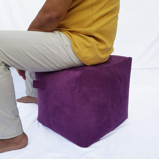 Square Shape Suede Leather Foot Stool Bean Bag 40 x 40 x 40 cm - Relaxsit
