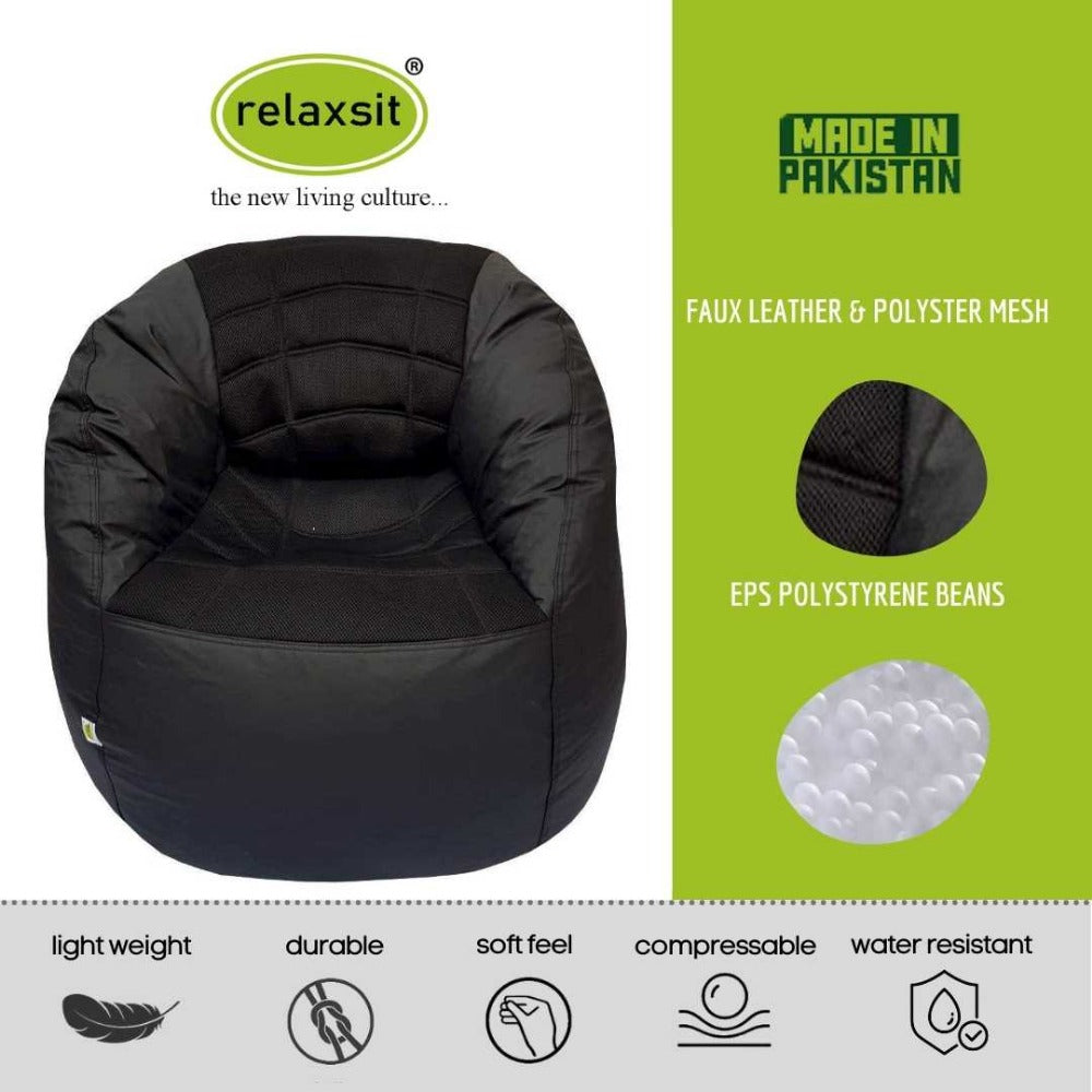 Sports Chair King Size Fabric Bean Bag Sofa - Xl Beanbag Sofa Chair L 110 x W 90 x H 85cm -  - Relaxsit