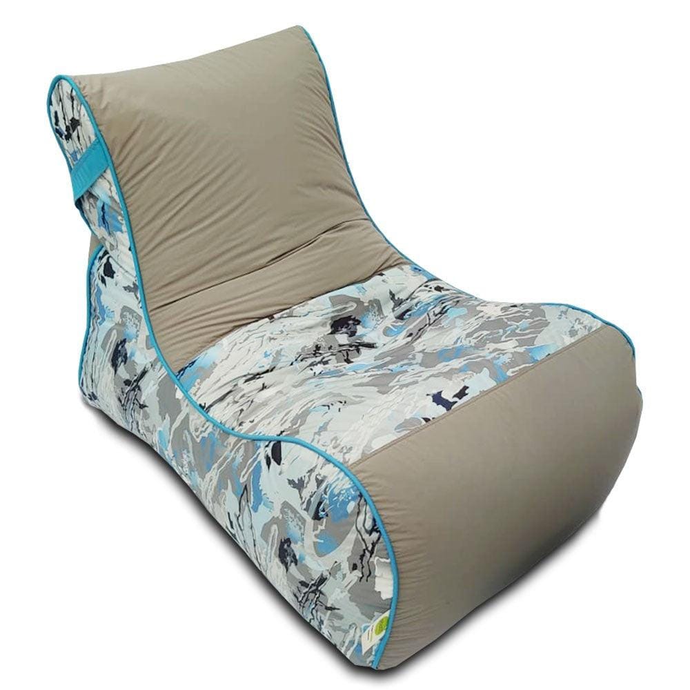 Digital Printed Large Lounger Bean Bag with Stool - Home Decor Chairs Matching Furniture grand sofa beans bag - Relaxsit
