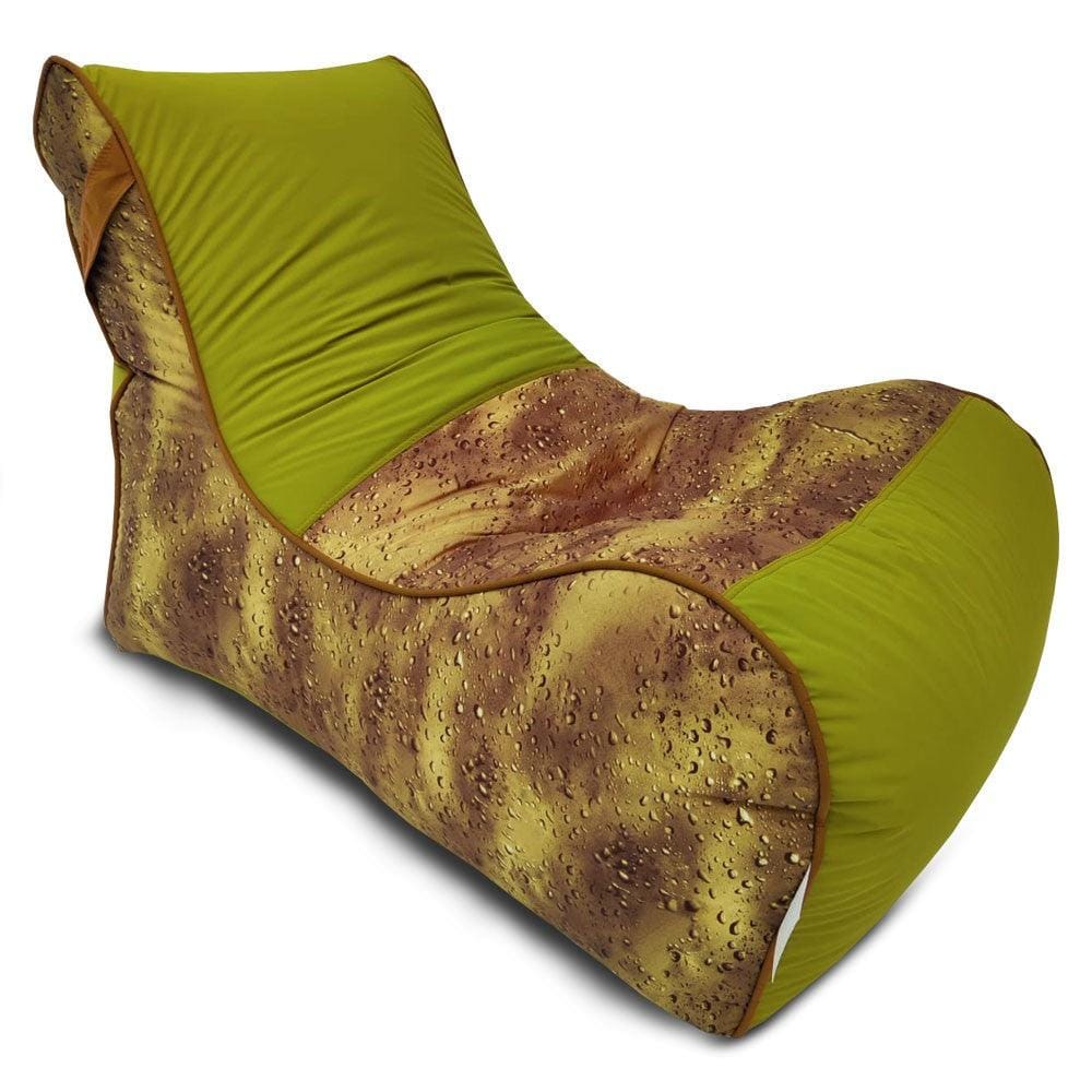 Digital Printed Large Lounger Bean Bag with Stool - Home Decor Chairs Matching Furniture grand sofa beans bag - Relaxsit