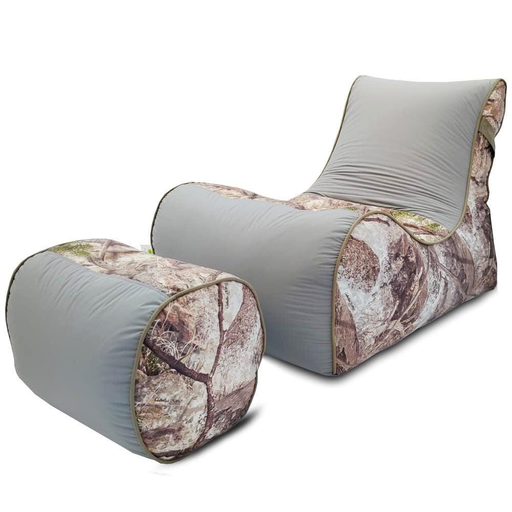 Digital Printed Large Lounger Bean Bag with Stool - Home Decor Chairs Matching Furniture grand sofa beans bag - Relaxsit