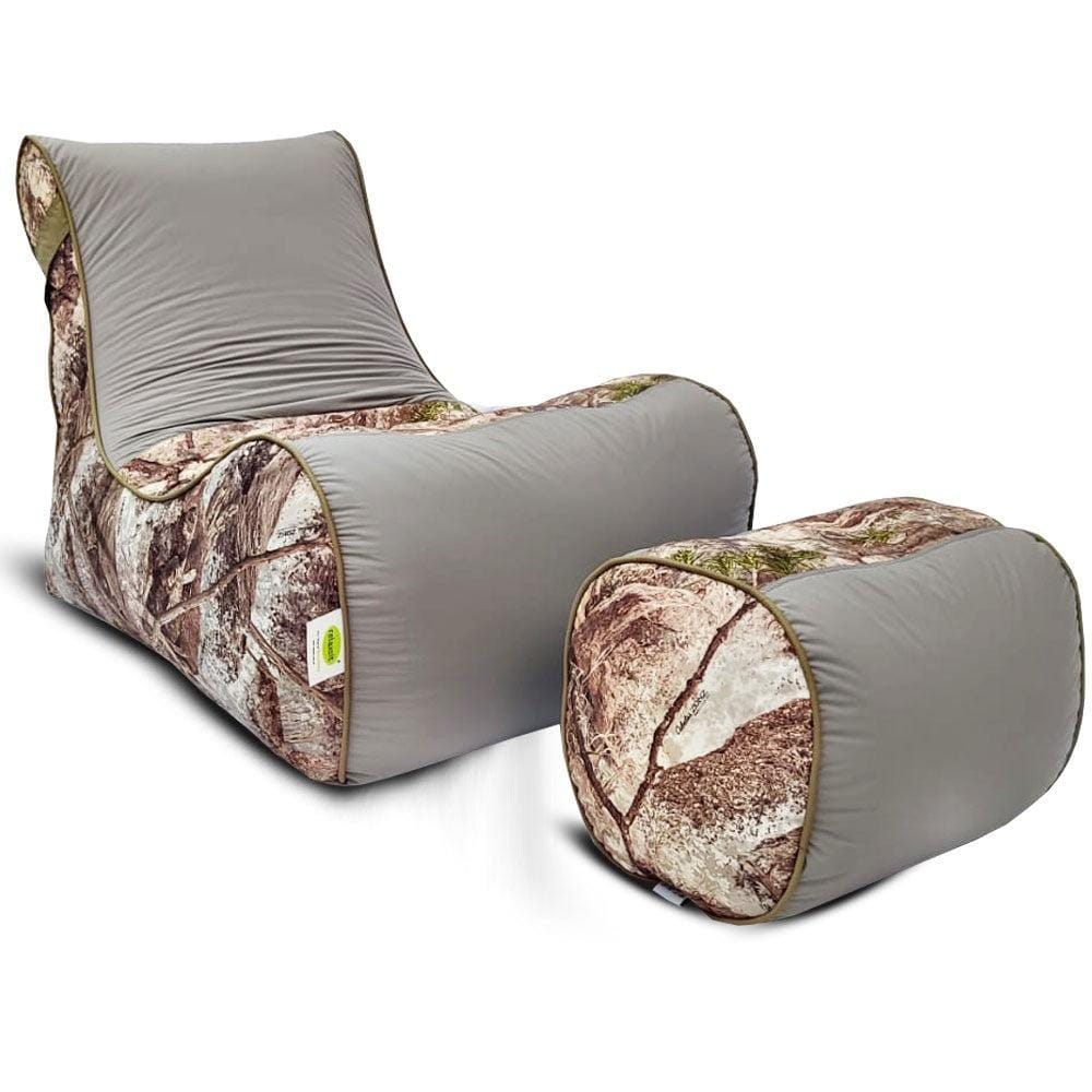 Digital Printed Large Lounger Bean Bag with Stool - Home Decor Chairs Matching Furniture grand sofa beans bag - Relaxsit