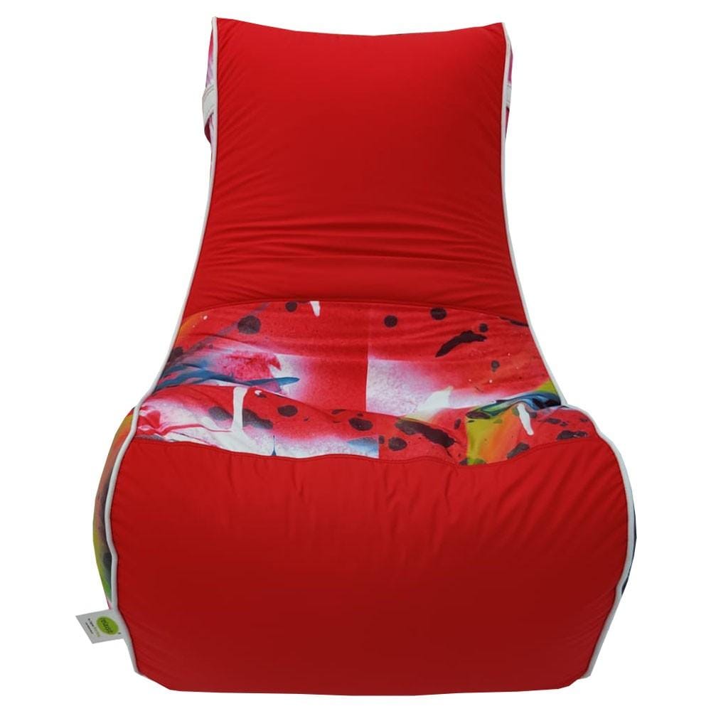 Digital Printed Large Lounger Bean Bag with Stool - Home Decor Chairs Matching Furniture grand sofa beans bag - Relaxsit