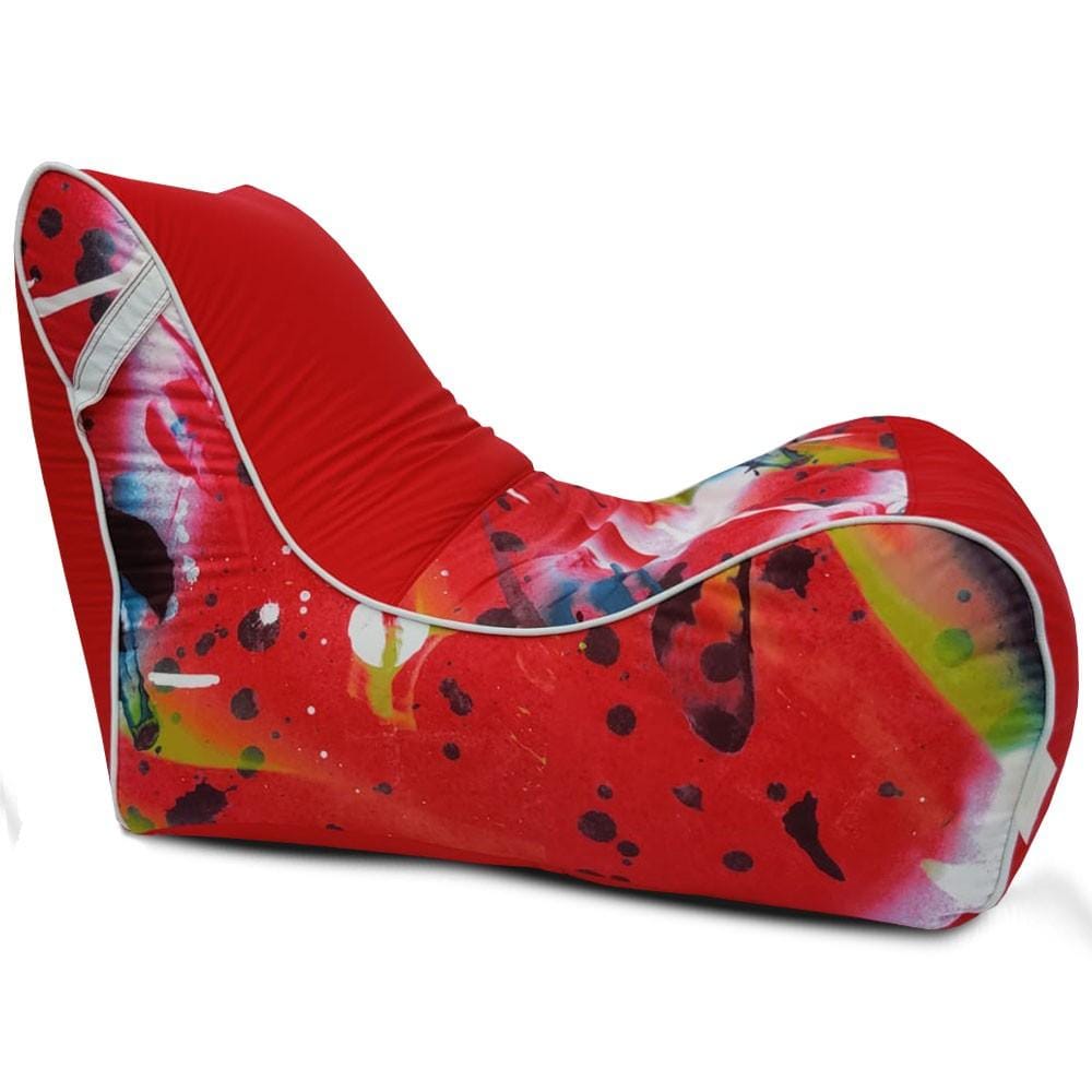 Digital Printed Large Lounger Bean Bag with Stool - Home Decor Chairs Matching Furniture grand sofa beans bag - Relaxsit