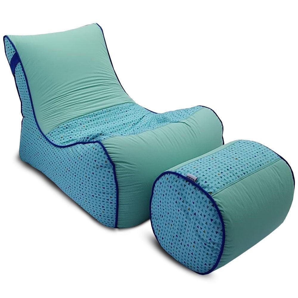 Digital Printed Large Lounger Bean Bag with Stool - Home Decor Chairs Matching Furniture grand sofa beans bag - Relaxsit
