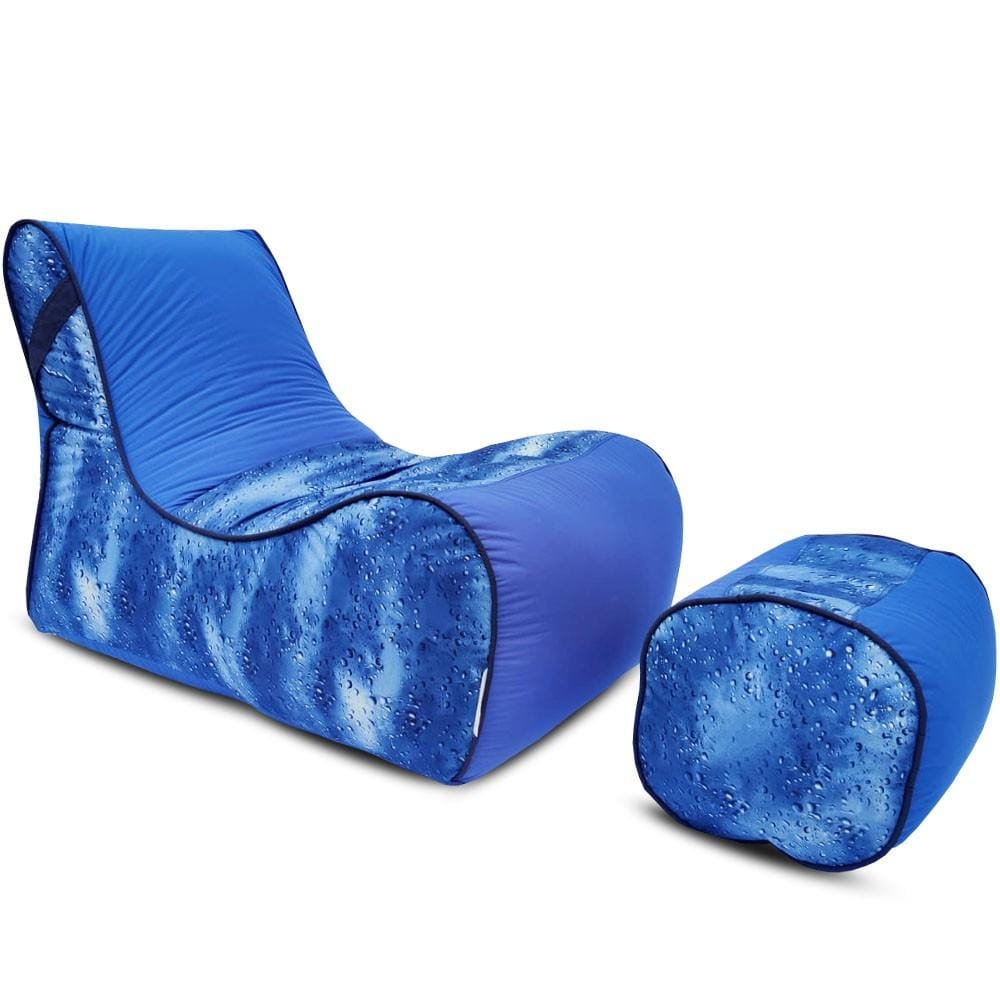 Digital Printed Large Lounger Bean Bag with Stool - Home Decor Chairs Matching Furniture grand sofa beans bag - Relaxsit