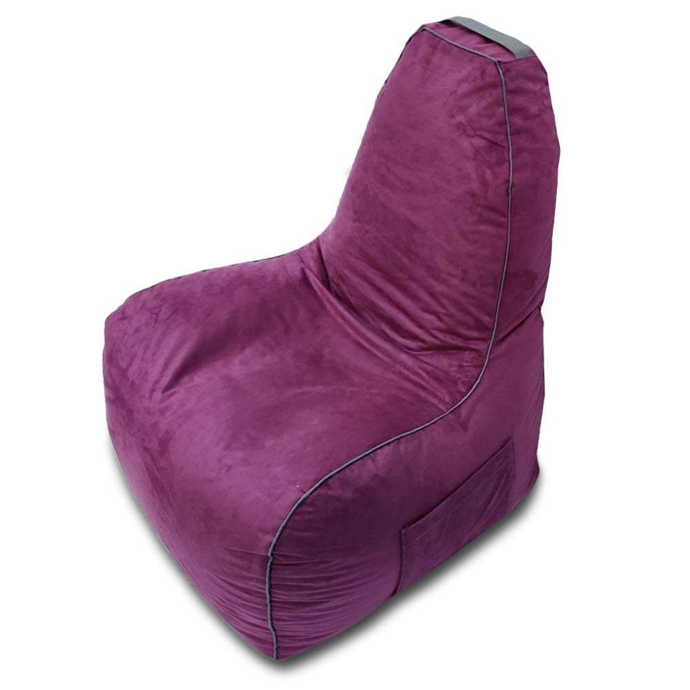 Suede Leather Bean Bag with Side Pocket for Controllers Headset Holder Ergonomically Designed - Relaxsit