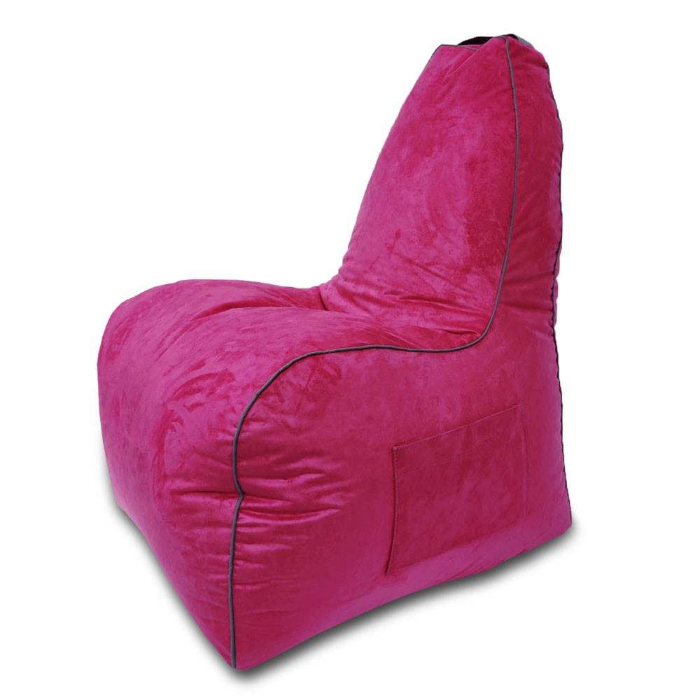 Suede Leather Bean Bag with Side Pocket for Controllers Headset Holder Ergonomically Designed - Relaxsit