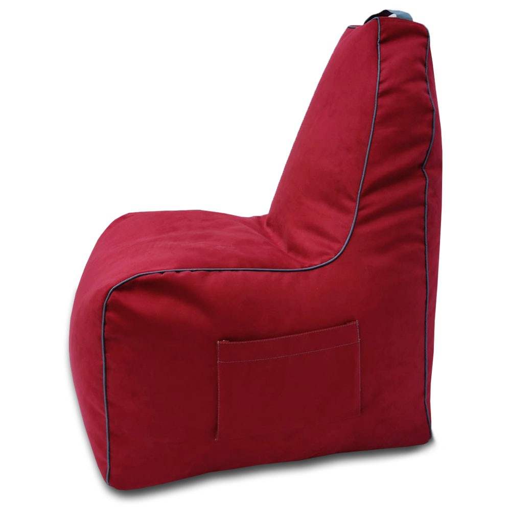 Suede Leather Bean Bag with Side Pocket for Controllers Headset Holder Ergonomically Designed - Relaxsit