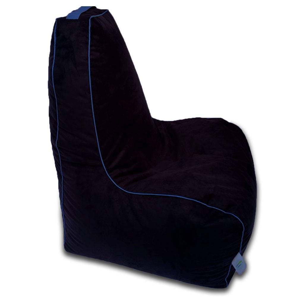 Suede Leather Bean Bag with Side Pocket for Controllers Headset Holder Ergonomically Designed - Relaxsit