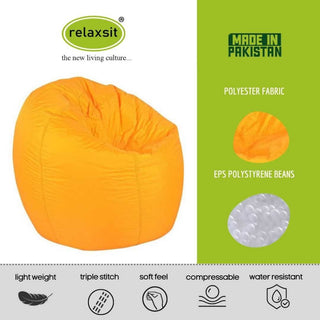 Puffy Plain Fabric Bean Bag Chair -  - Relaxsit