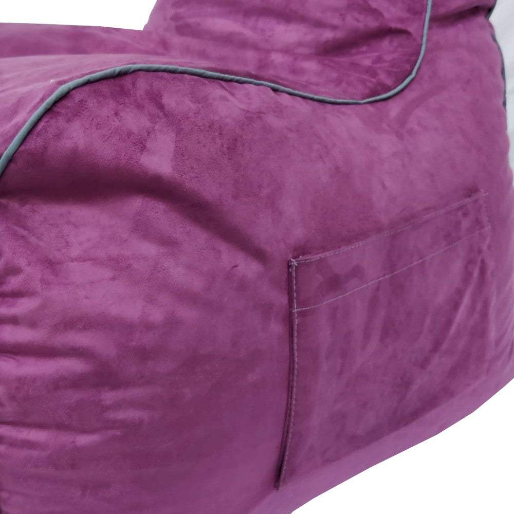 Suede Leather Bean Bag with Side Pocket for Controllers Headset Holder Ergonomically Designed - Relaxsit