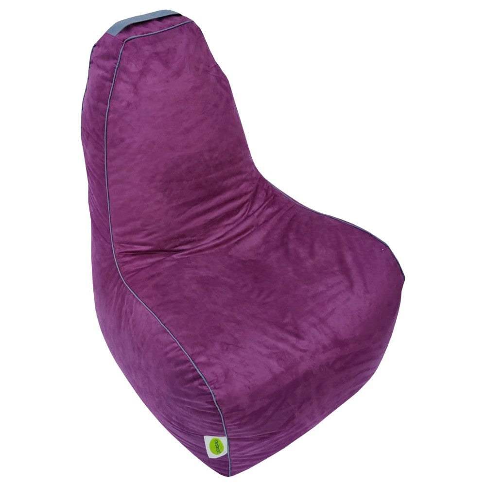 Suede Leather Bean Bag with Side Pocket for Controllers Headset Holder Ergonomically Designed - Relaxsit