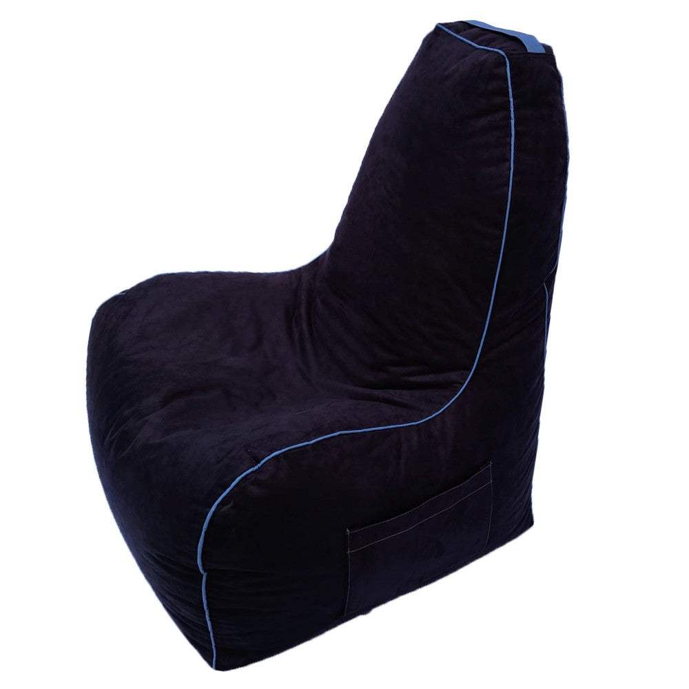 Suede Leather Bean Bag with Side Pocket for Controllers Headset Holder Ergonomically Designed - Relaxsit