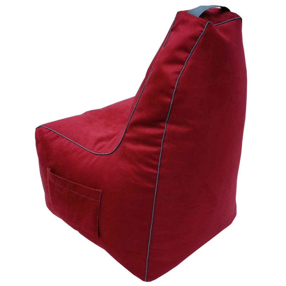 Suede Leather Bean Bag with Side Pocket for Controllers Headset Holder Ergonomically Designed - Relaxsit