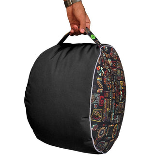 Relaxsit Bean Bag Stool – Traditional Round Footstool – Versatile Ottoman-style Footrest and Table Top – Dim. 45x45xH30cm - Relaxsit