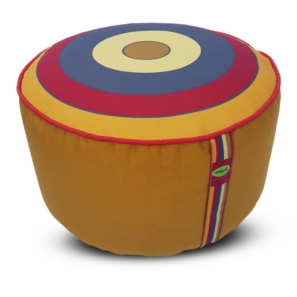 Relaxsit Bean Bag Stool – Traditional Round Footstool – Versatile Ottoman-style Footrest and Table Top – Dim. 45x45xH30cm - Relaxsit