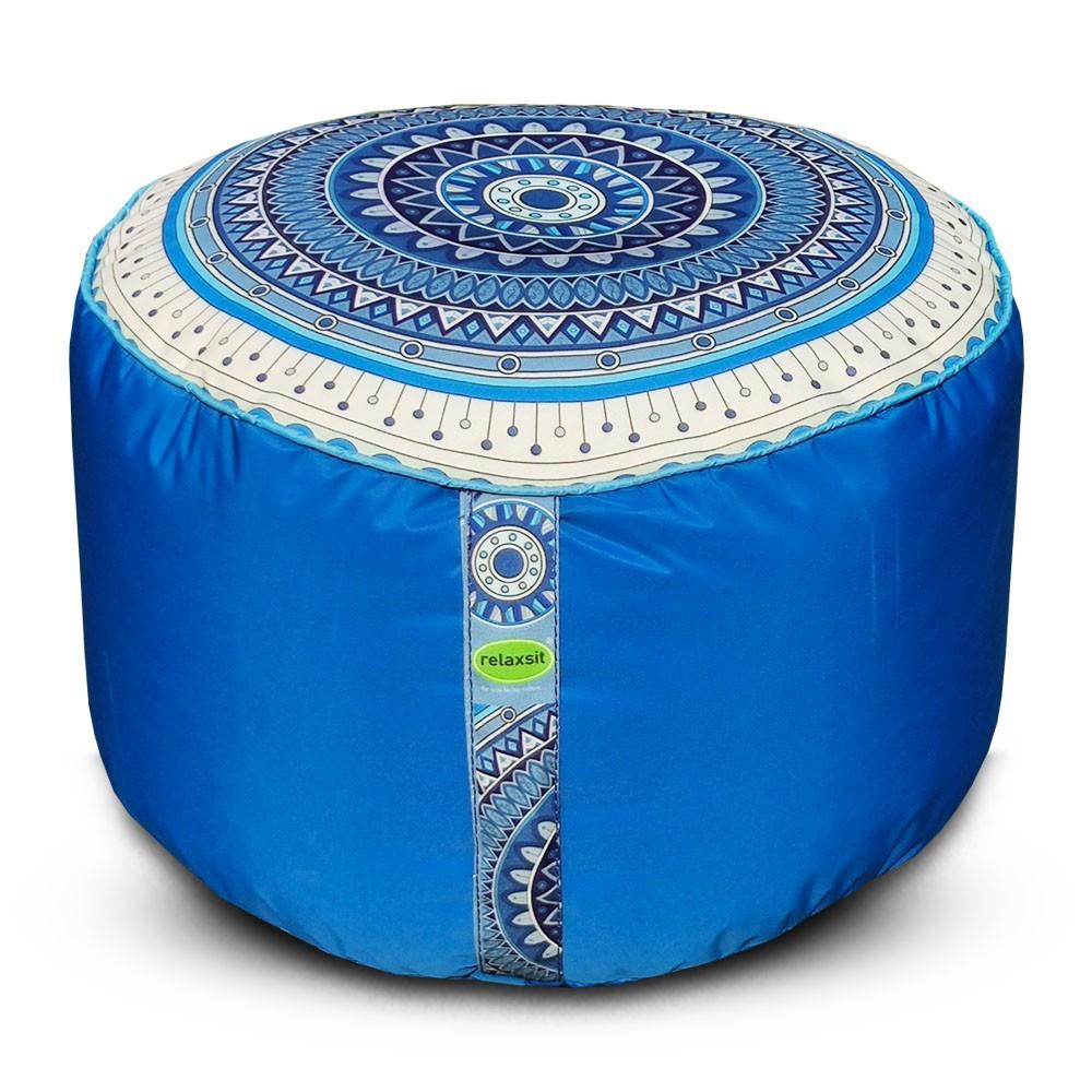 Relaxsit Bean Bag Stool – Traditional Round Footstool – Versatile Ottoman-style Footrest and Table Top – Dim. 45x45xH30cm - Relaxsit