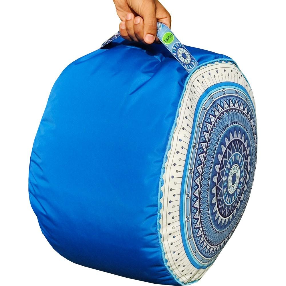 Relaxsit Bean Bag Stool – Traditional Round Footstool – Versatile Ottoman-style Footrest and Table Top – Dim. 45x45xH30cm - Relaxsit