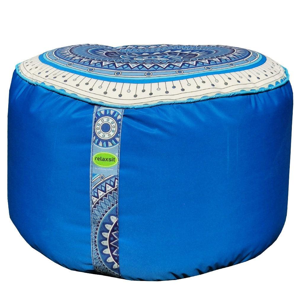 Relaxsit Bean Bag Stool – Traditional Round Footstool – Versatile Ottoman-style Footrest and Table Top – Dim. 45x45xH30cm - Relaxsit