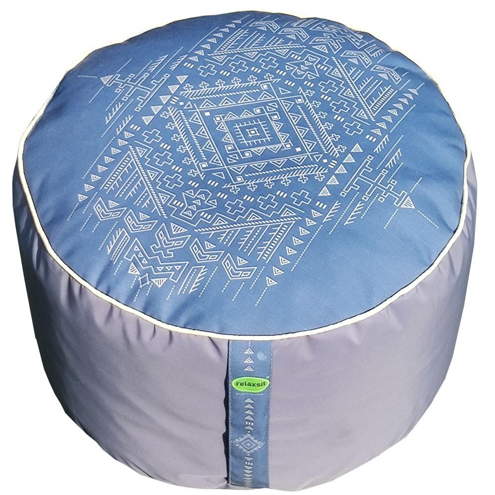 Relaxsit Bean Bag Stool – Traditional Round Footstool – Versatile Ottoman-style Footrest and Table Top – Dim. 45x45xH30cm - Relaxsit
