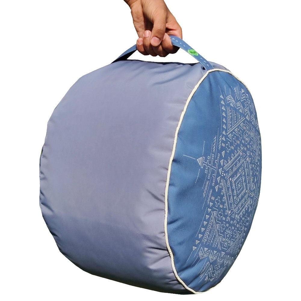 Relaxsit Bean Bag Stool – Traditional Round Footstool – Versatile Ottoman-style Footrest and Table Top – Dim. 45x45xH30cm - Relaxsit