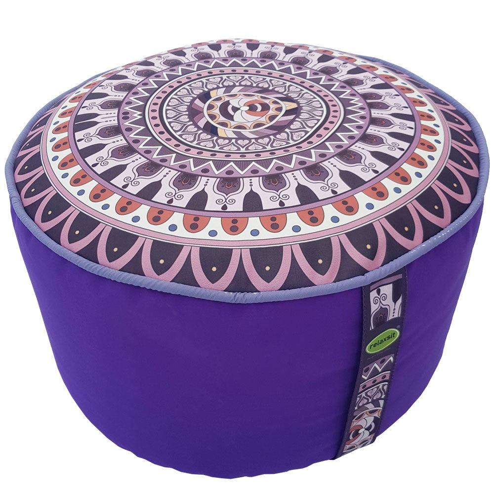 Relaxsit Bean Bag Stool – Traditional Round Footstool – Versatile Ottoman-style Footrest and Table Top – Dim. 45x45xH30cm - Relaxsit