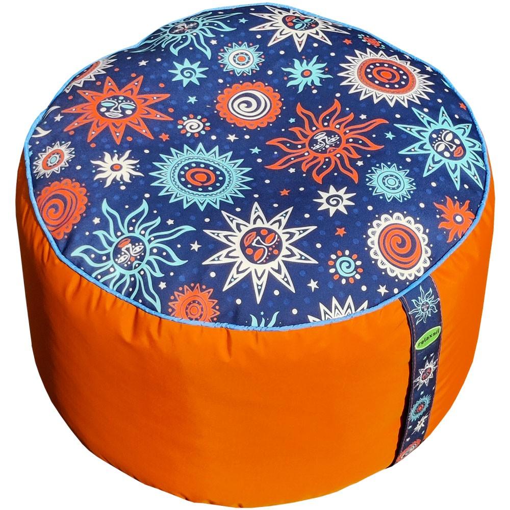 Relaxsit Bean Bag Stool – Traditional Round Footstool – Versatile Ottoman-style Footrest and Table Top – Dim. 45x45xH30cm - Relaxsit