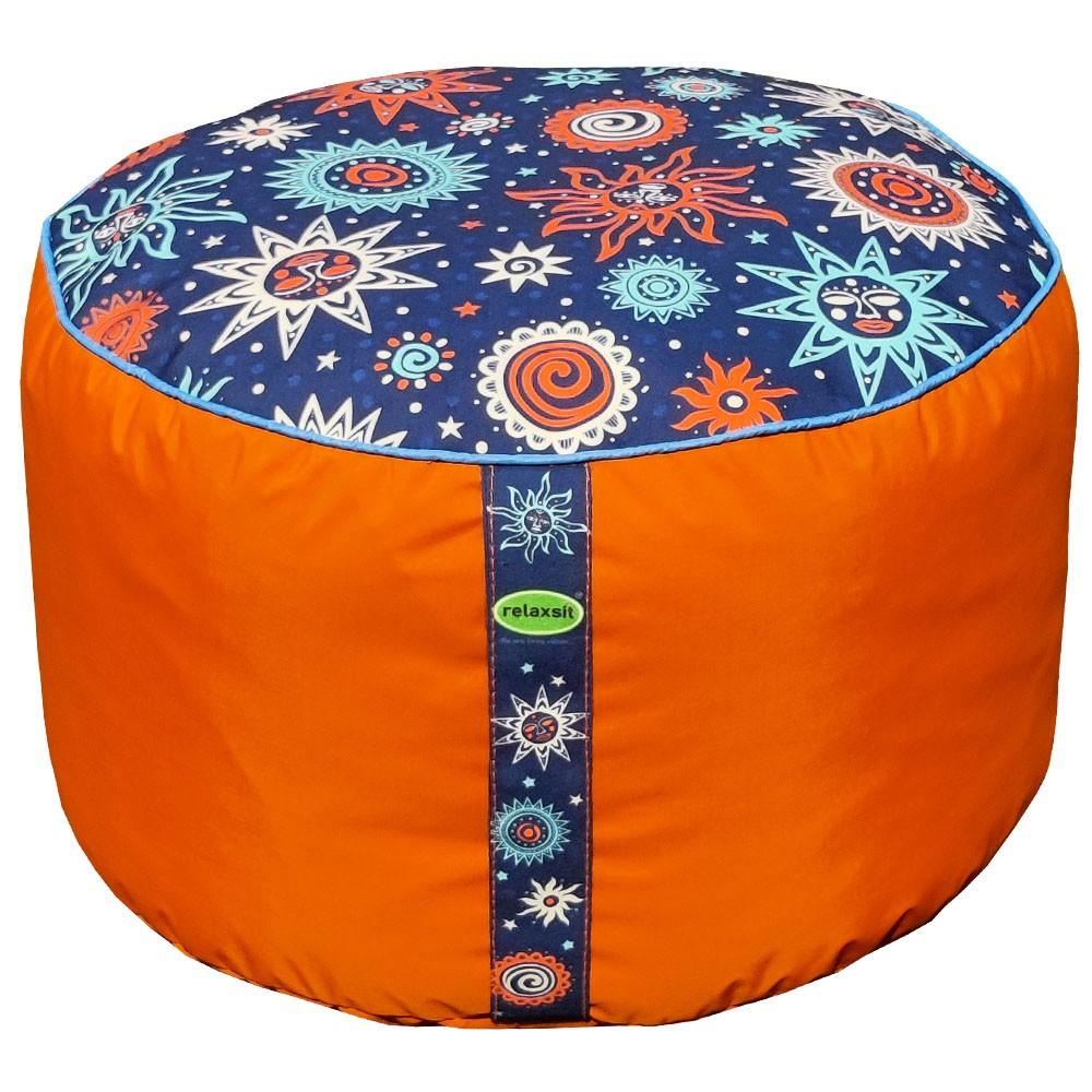 Relaxsit Bean Bag Stool – Traditional Round Footstool – Versatile Ottoman-style Footrest and Table Top – Dim. 45x45xH30cm - Relaxsit