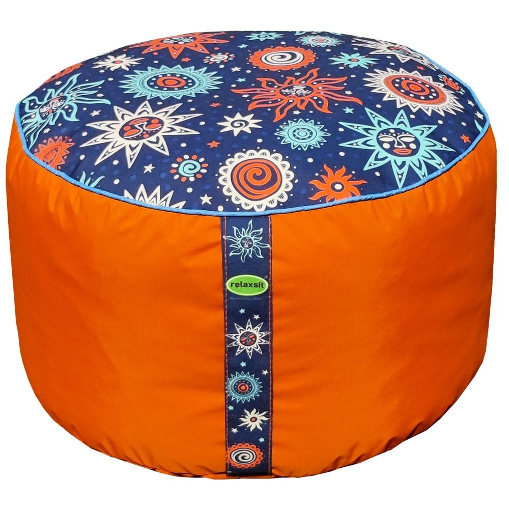 Relaxsit Bean Bag Stool – Traditional Round Footstool – Versatile Ottoman-style Footrest and Table Top – Dim. 45x45xH30cm - Relaxsit