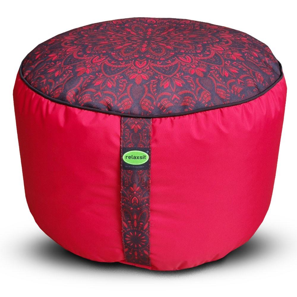 Relaxsit Bean Bag Stool – Traditional Round Footstool – Versatile Ottoman-style Footrest and Table Top – Dim. 45x45xH30cm - Relaxsit