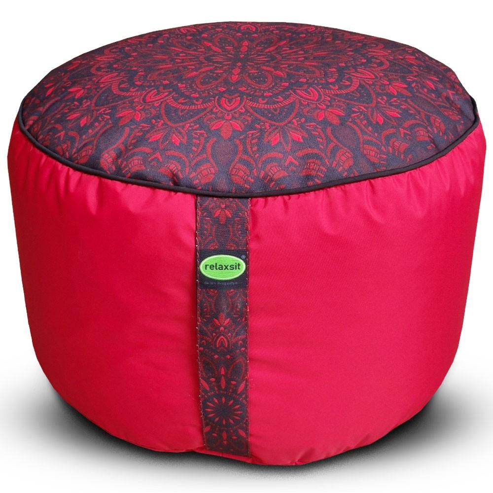 Relaxsit Bean Bag Stool – Traditional Round Footstool – Versatile Ottoman-style Footrest and Table Top – Dim. 45x45xH30cm - Relaxsit