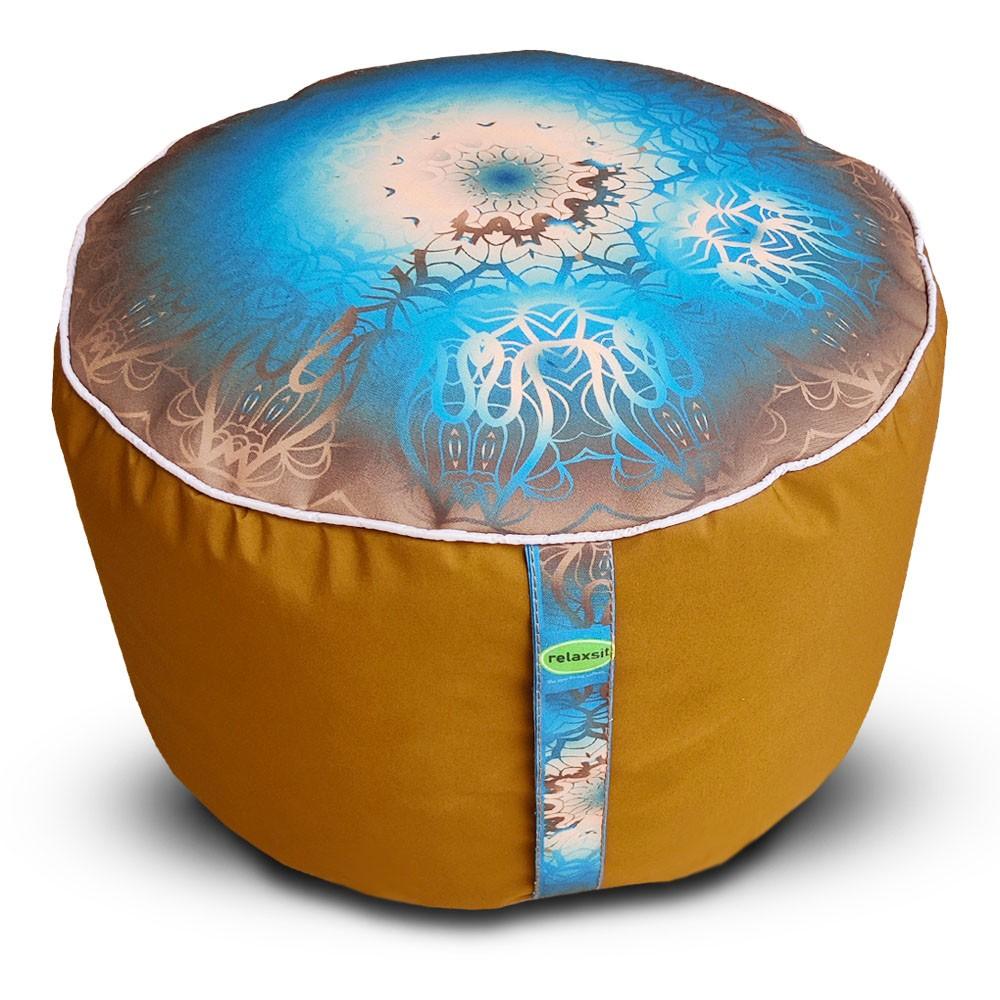 Relaxsit Bean Bag Stool – Traditional Round Footstool – Versatile Ottoman-style Footrest and Table Top – Dim. 45x45xH30cm - Relaxsit