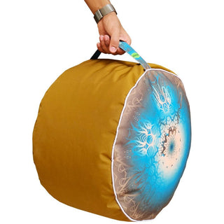 Relaxsit Bean Bag Stool – Traditional Round Footstool – Versatile Ottoman-style Footrest and Table Top – Dim. 45x45xH30cm - Relaxsit