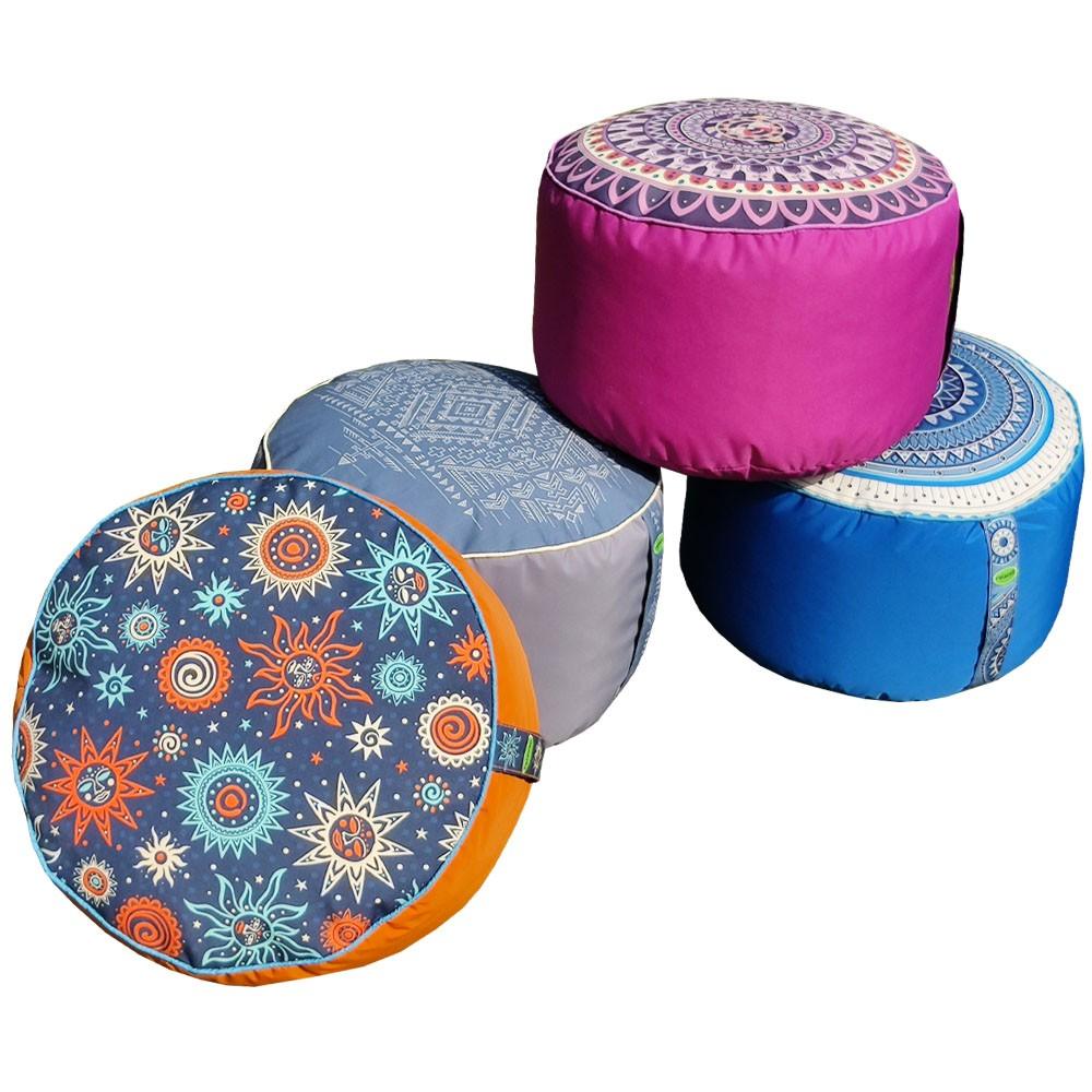 Relaxsit Bean Bag Stool – Traditional Round Footstool – Versatile Ottoman-style Footrest and Table Top – Dim. 45x45xH30cm - Relaxsit