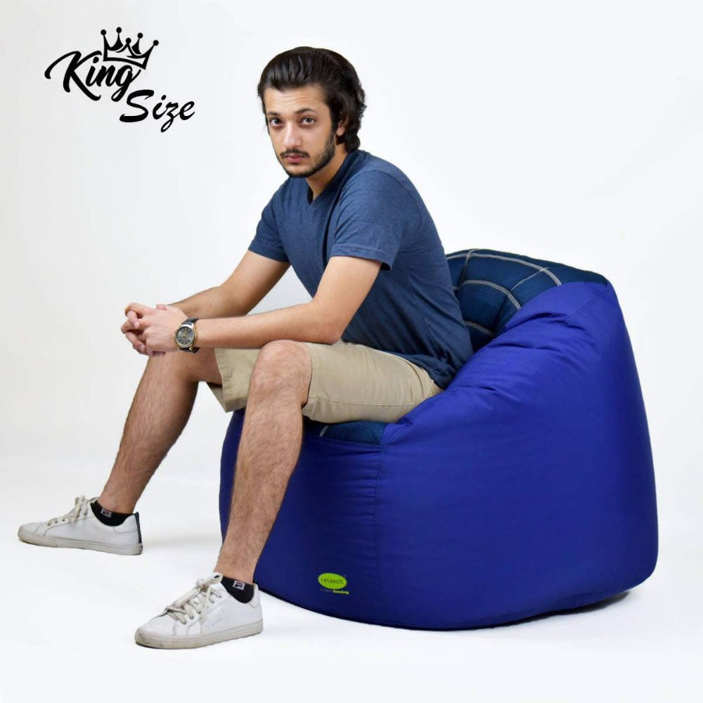 Sports Chair King Size Fabric Bean Bag Sofa - Xl Beanbag Sofa Chair L 110 x W 90 x H 85cm -  - Relaxsit