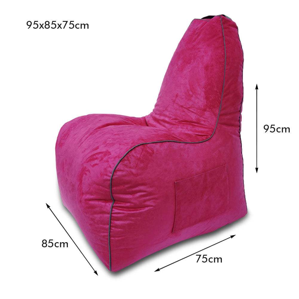 Suede Leather Bean Bag with Side Pocket for Controllers Headset Holder Ergonomically Designed - Relaxsit