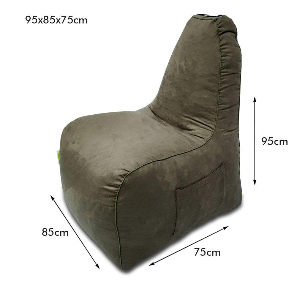 Suede Leather Bean Bag with Side Pocket for Controllers Headset Holder Ergonomically Designed - Relaxsit