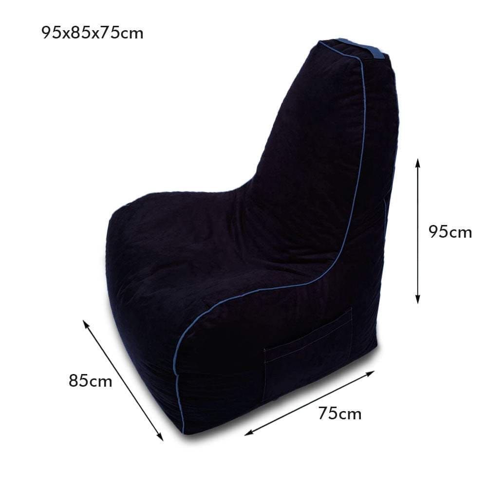 Suede Leather Bean Bag with Side Pocket for Controllers Headset Holder Ergonomically Designed - Relaxsit