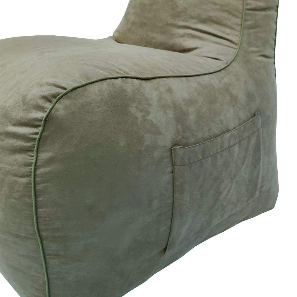 Suede Leather Bean Bag with Side Pocket for Controllers Headset Holder Ergonomically Designed - Relaxsit