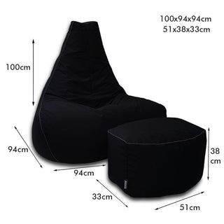 Pear Bean Bag Lounger with foot stool - Relaxsit