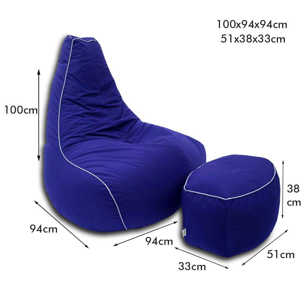 Pear Bean Bag Lounger with foot stool - Relaxsit