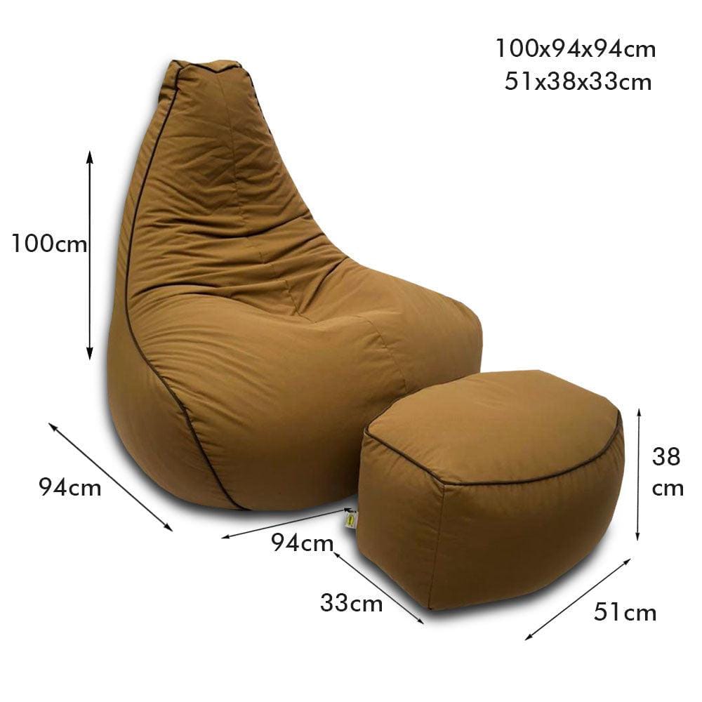 Pear Bean Bag Lounger with foot stool - Relaxsit