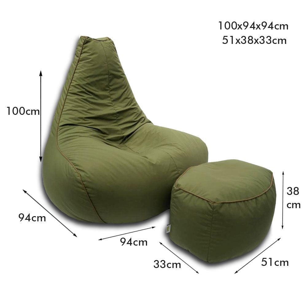 Pear Bean Bag Lounger with foot stool - Relaxsit