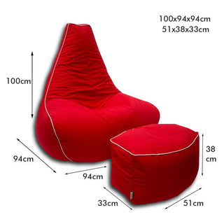 Pear Bean Bag Lounger with foot stool - Relaxsit
