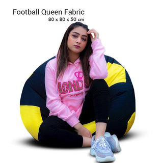 Relaxsit Queen Fabric Football Bean Bag Set – 2 Bean Bag Chairs with a Table – Office and Living Room Seating Solution - Relaxsit