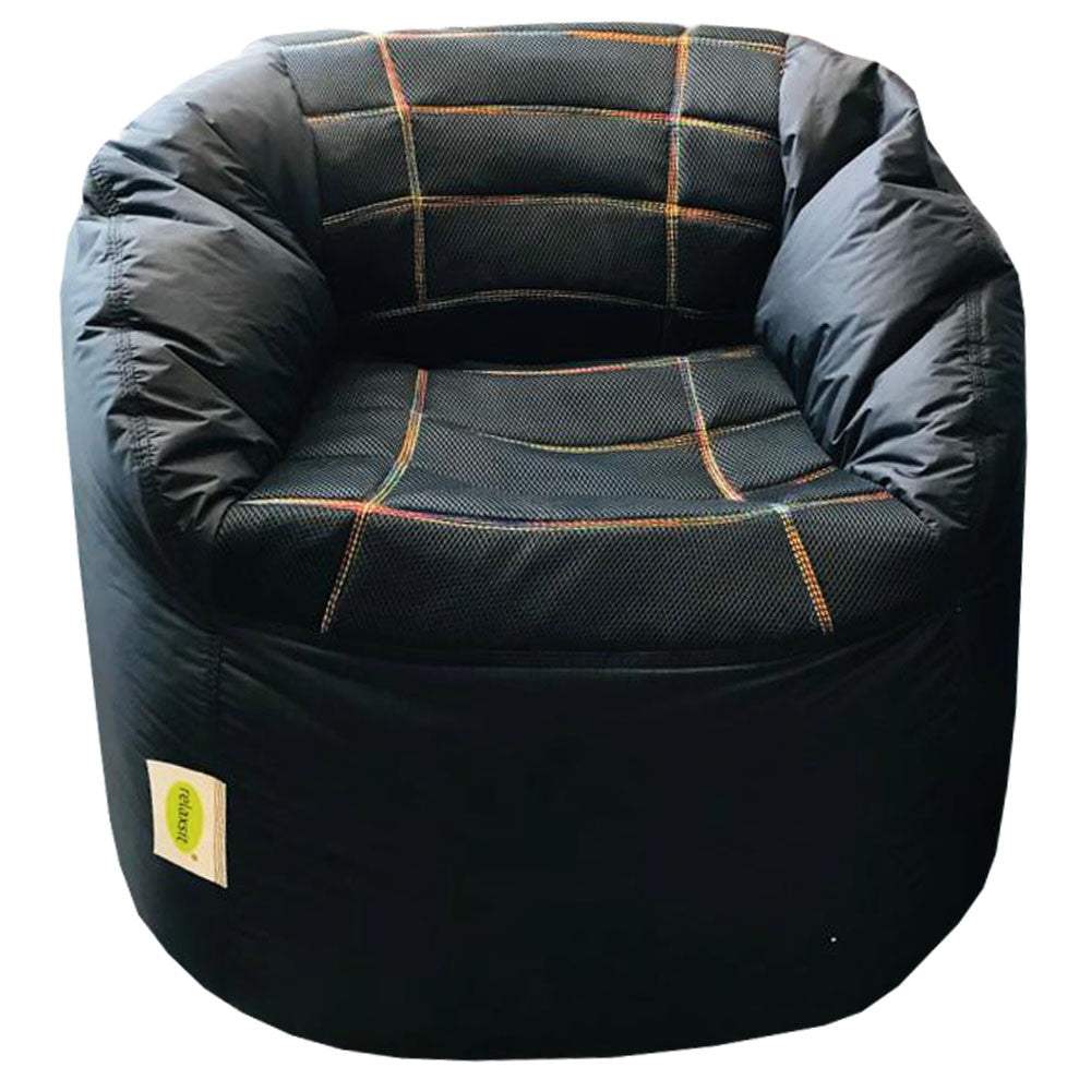 Set of 2 Fabric Sports Chair Bean Bag with stool - Relaxsit
