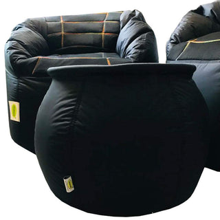 Set of 2 Fabric Sports Chair Bean Bag with stool - Relaxsit