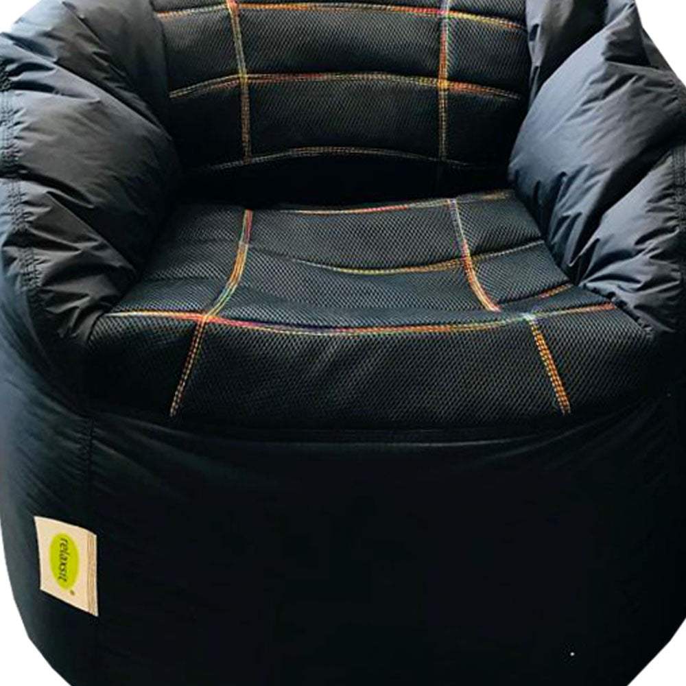 Set of 2 Fabric Sports Chair Bean Bag with stool - Relaxsit