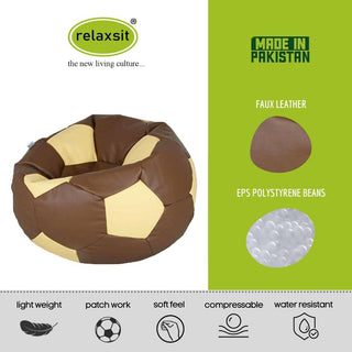 Kids Leather Football Bean Bag Chair - ideal below 10years age - 